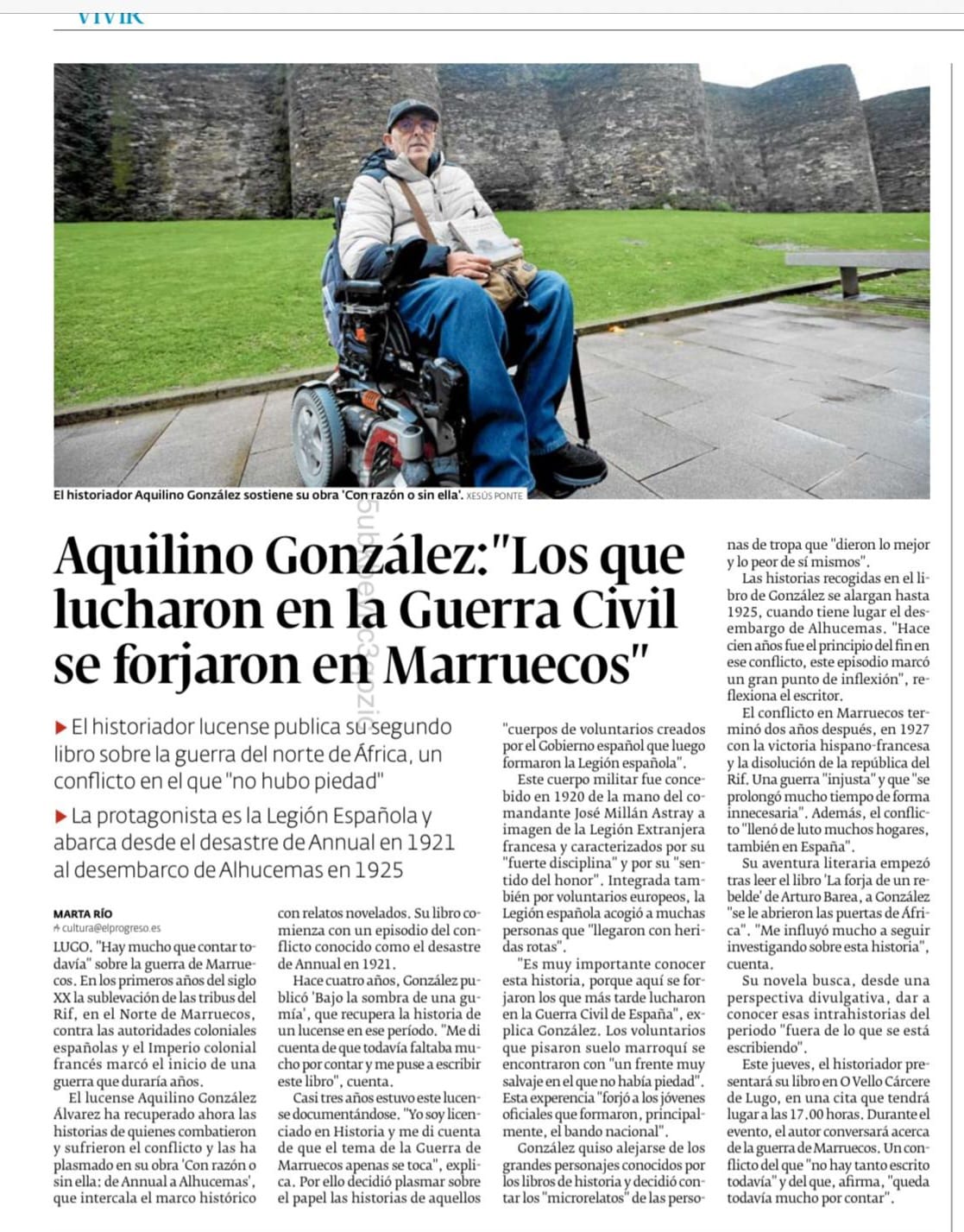 Entrevista Aquilino González 12-2025 Recorte de prensa con entrevista a Aquilino González